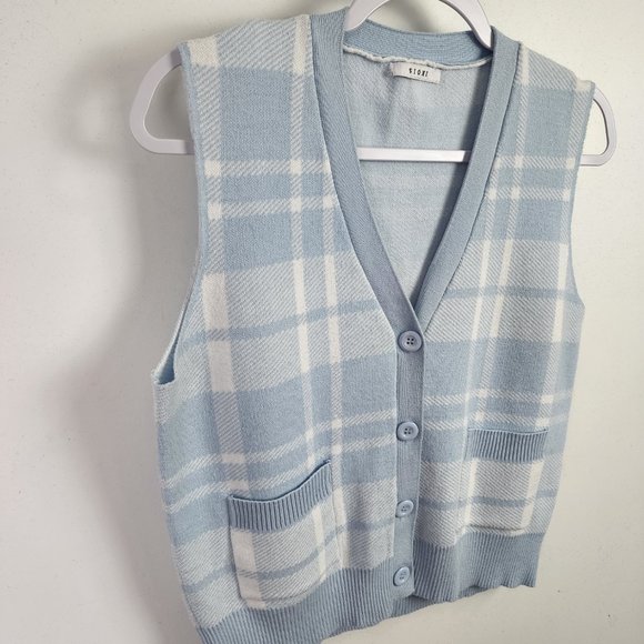 Sioni Pastel Plaid Sweater Vest Light 